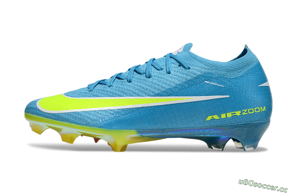 Unisex Nike Air Zoom Mercurial Vapor 16 Elite FG Firm Ground Low-Tops Football Boots - Blue/Yellow/White 0