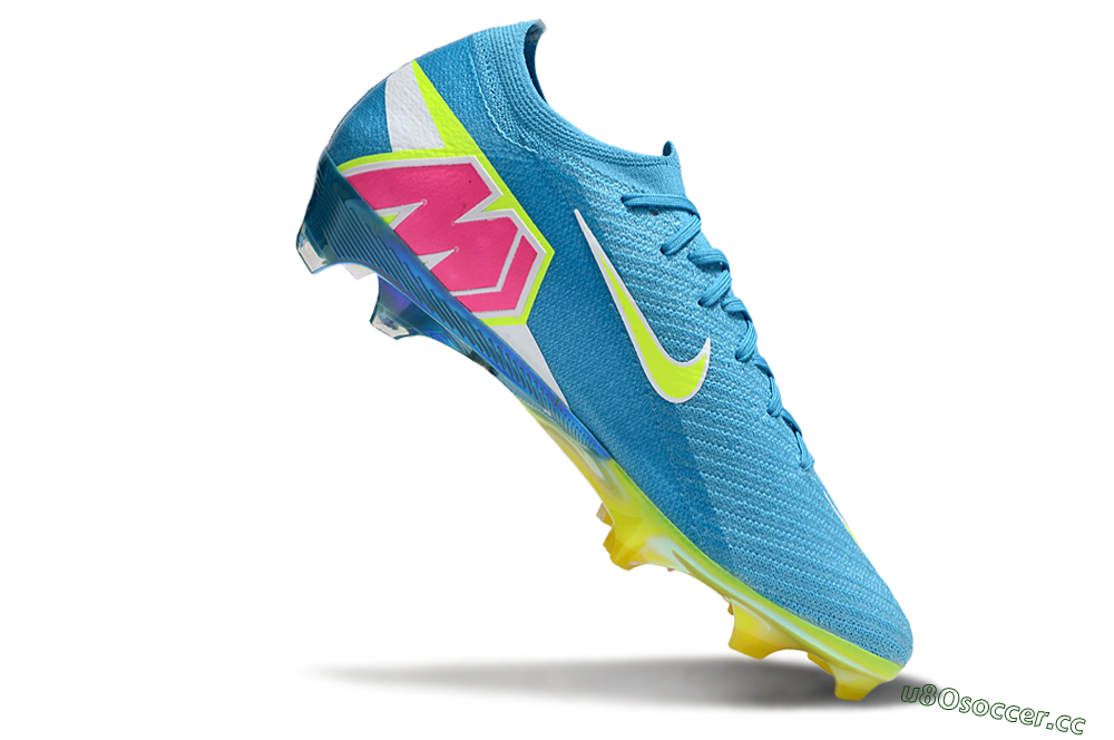 Unisex Nike Air Zoom Mercurial Vapor 16 Elite FG Firm Ground Low-Tops Football Boots - Blue/Yellow/White 4