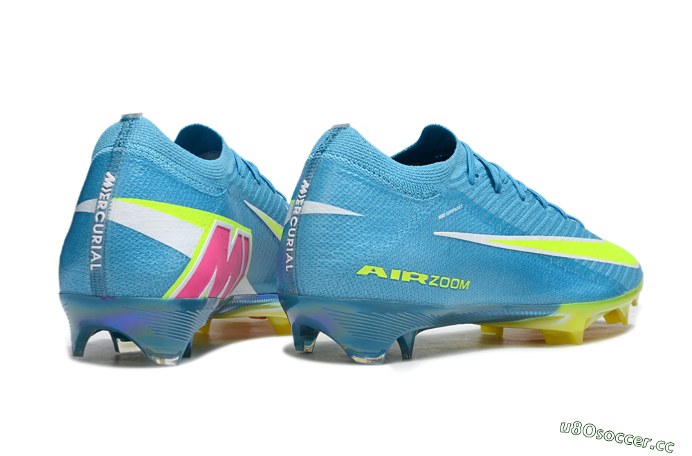 Unisex Nike Air Zoom Mercurial Vapor 16 Elite FG Firm Ground Low-Tops Football Boots - Blue/Yellow/White 6