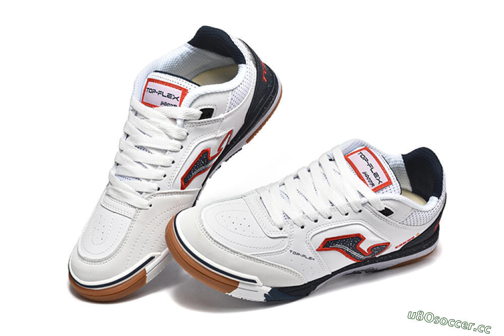 Men's Joma Top Flex IC Indoor & Futsal Low-Tops Football Shoes - White/Red/Black 6
