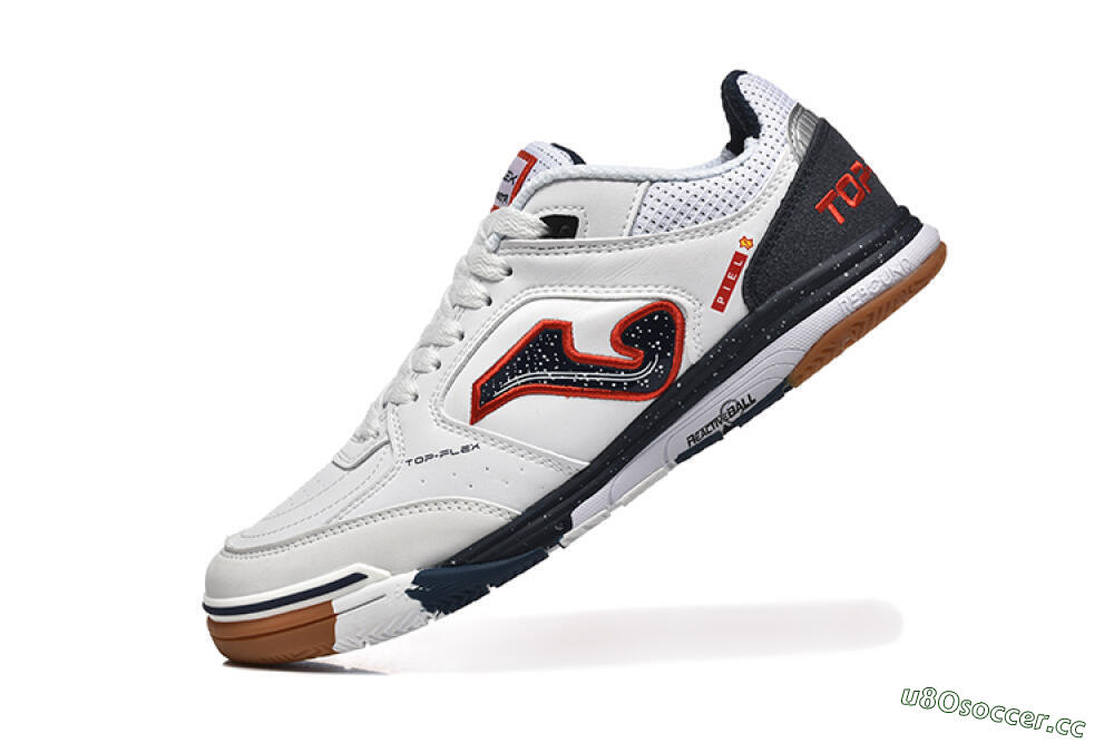Men's Joma Top Flex IC Indoor & Futsal Low-Tops Football Shoes - White/Red/Black 8