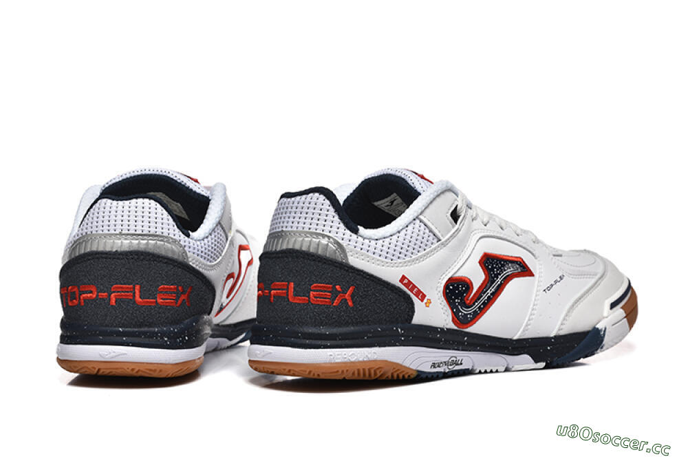 Men's Joma Top Flex IC Indoor & Futsal Low-Tops Football Shoes - White/Red/Black 9