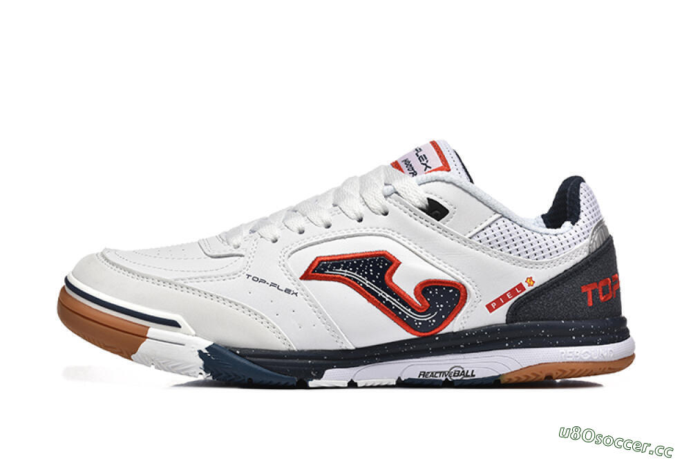 Men's Joma Top Flex IC Indoor & Futsal Low-Tops Football Shoes - White/Red/Black 0