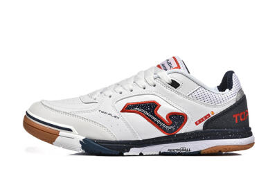 Men's Joma Top Flex IC Indoor & Futsal Low-Tops Football Shoes - White/Red/Black
