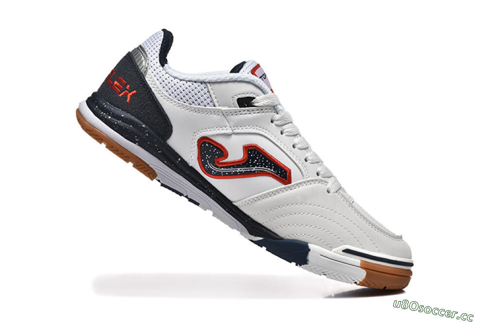 Men's Joma Top Flex IC Indoor & Futsal Low-Tops Football Shoes - White/Red/Black 7