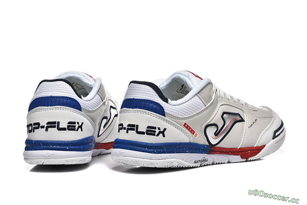 Men's Joma Top Flex IC Indoor & Futsal Low-Tops Football Shoes - White/Red/Blue 9