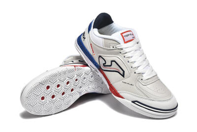 Men's Joma Top Flex IC Indoor & Futsal Low-Tops Football Shoes - White/Red/Blue