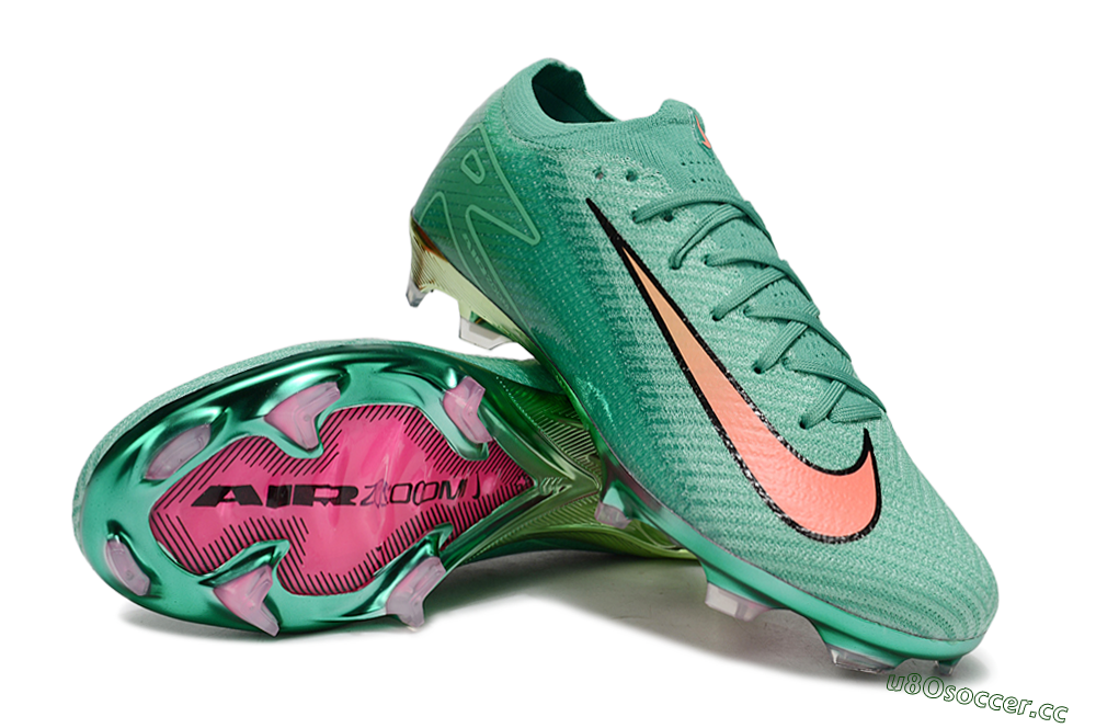 Unisex Nike Air Zoom Mercurial Vapor 15 Elite FG Firm Ground Low-Tops Football Boots - Green/Black/Red 3
