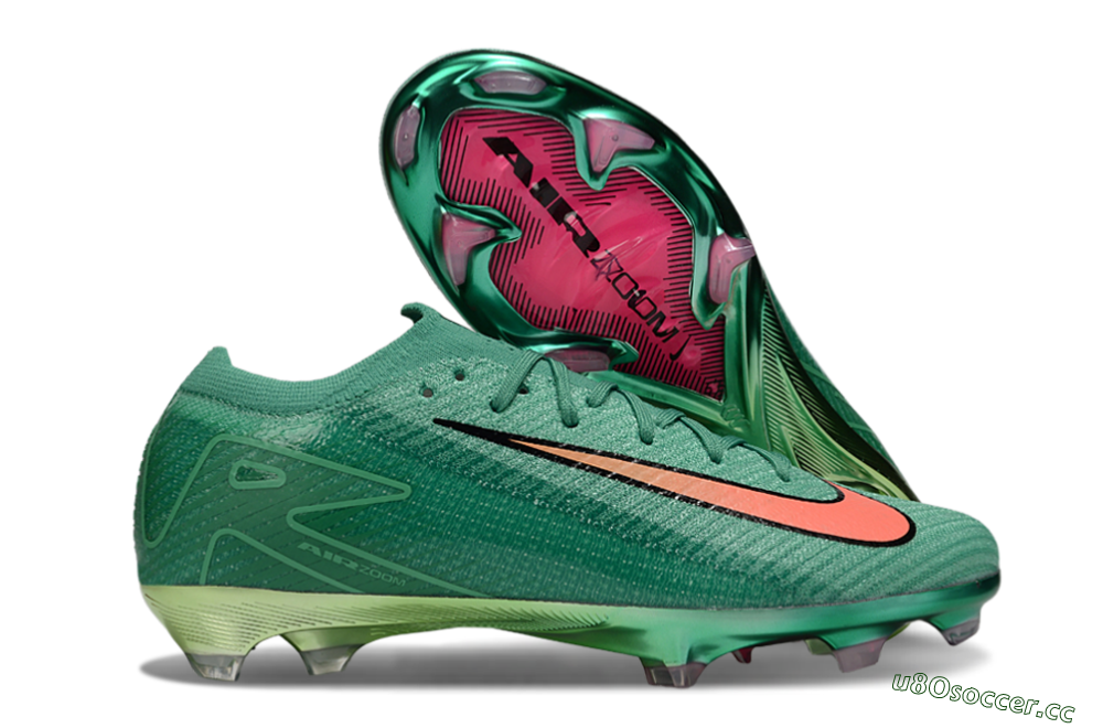 Unisex Nike Air Zoom Mercurial Vapor 15 Elite FG Firm Ground Low-Tops Football Boots - Green/Black/Red 2