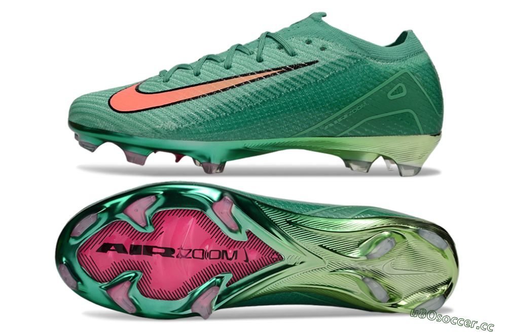 Unisex Nike Air Zoom Mercurial Vapor 15 Elite FG Firm Ground Low-Tops Football Boots - Green/Black/Red 1
