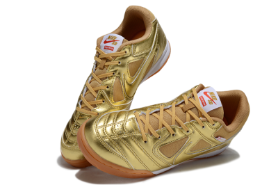 Men's Supreme x Nike SB Gato IC Indoor & Futsal Low-Tops Football Shoes - Gold/White/Brown