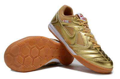 Men's Supreme x Nike SB Gato IC Indoor & Futsal Low-Tops Football Shoes - Gold/White/Brown