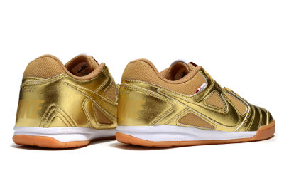 Men's Supreme x Nike SB Gato IC Indoor & Futsal Low-Tops Football Shoes - Gold/White/Brown
