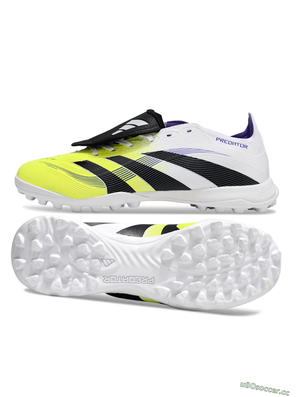 Unisex Adidas Predator 25 Elite Foldover Tongue TF Artificial Turf Low-Tops Football Shoes - Yellow/Black/White 1