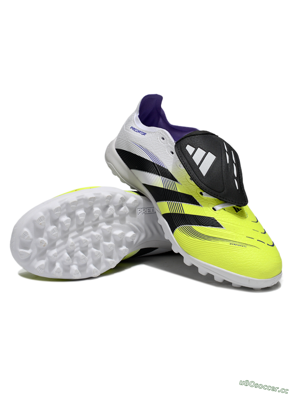 Unisex Adidas Predator 25 Elite Foldover Tongue TF Artificial Turf Low-Tops Football Shoes - Yellow/Black/White 3