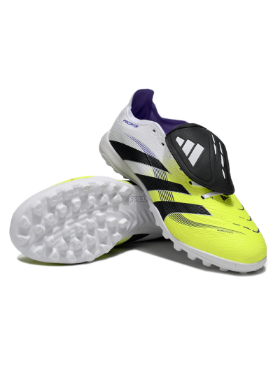 Unisex Adidas Predator 25 Elite Foldover Tongue TF Artificial Turf Low-Tops Football Shoes - Yellow/Black/White
