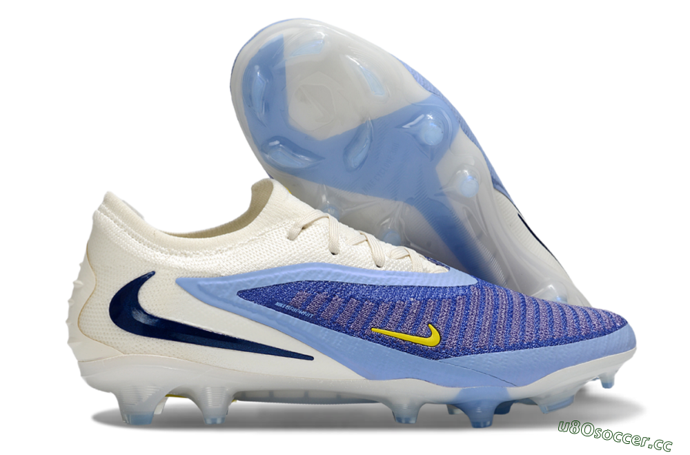 Unisex Nike Phantom 6 Elite Low FG Firm Ground Low-Tops Football Boots - Blue/White/Black 2
