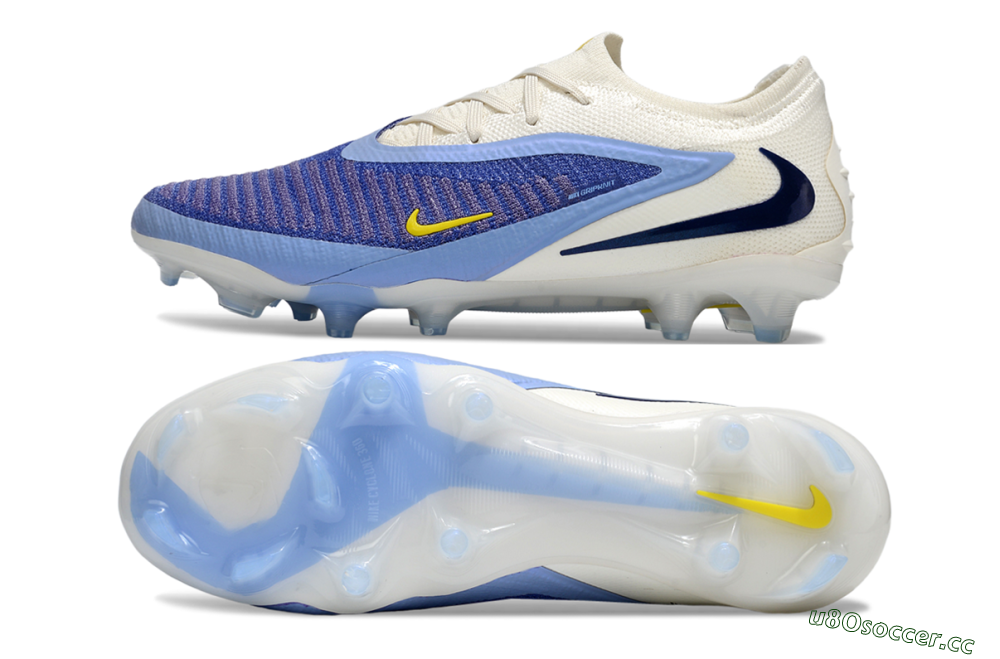 Unisex Nike Phantom 6 Elite Low FG Firm Ground Low-Tops Football Boots - Blue/White/Black 1