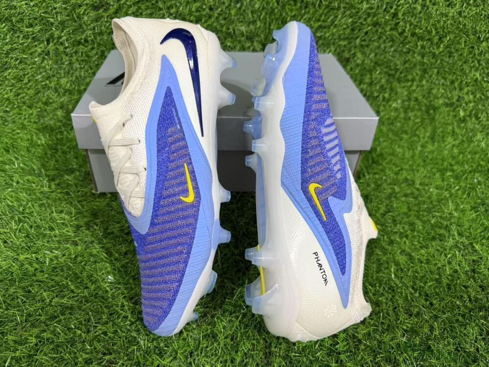 Unisex Nike Phantom 6 Elite Low FG Firm Ground Low-Tops Football Boots - Blue/White/Black
