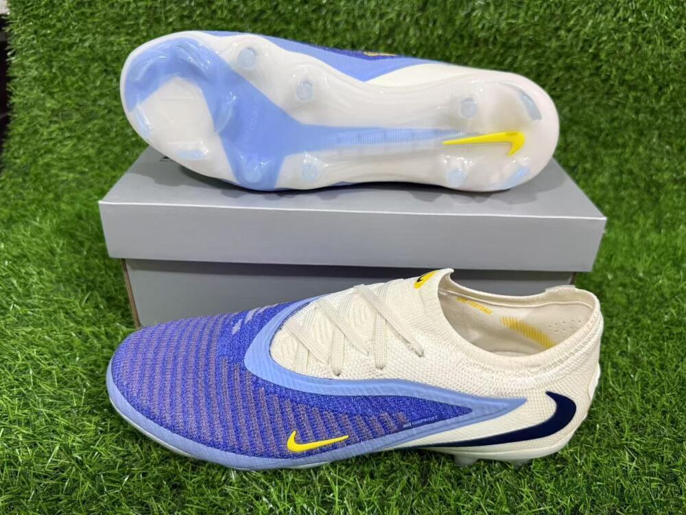 Unisex Nike Phantom 6 Elite Low FG Firm Ground Low-Tops Football Boots - Blue/White/Black