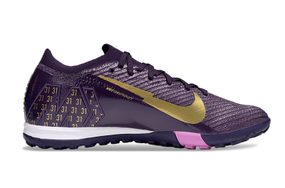 Unisex KM x Nike Air Zoom Mercurial Vapor 16 Elite TF Artificial Turf Low-Tops Football Shoes - Purple/Gold/Pink