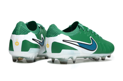 Men's Nike Tiempo Legend 10 Elite FG Firm Ground Low-Tops Football Boots - Green/Blue/White