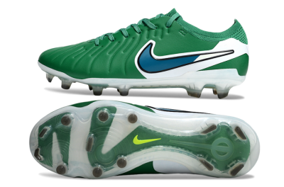 Men's Nike Tiempo Legend 10 Elite FG Firm Ground Low-Tops Football Boots - Green/Blue/White