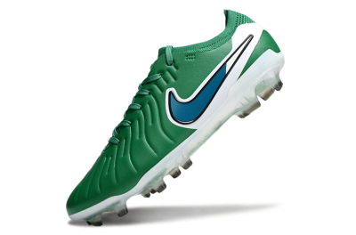 Men's Nike Tiempo Legend 10 Elite FG Firm Ground Low-Tops Football Boots - Green/Blue/White