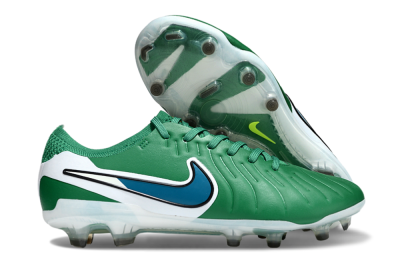 Men's Nike Tiempo Legend 10 Elite FG Firm Ground Low-Tops Football Boots - Green/Blue/White