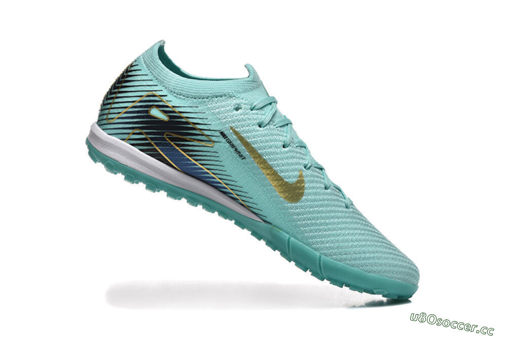Men's Nike Air Zoom Mercurial Vapor 16 Elite TF Artificial Turf Low-Tops Football Shoes - Jade/Gold/Black 7