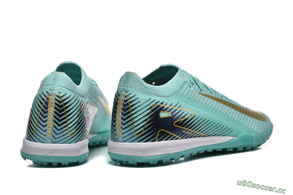 Men's Nike Air Zoom Mercurial Vapor 16 Elite TF Artificial Turf Low-Tops Football Shoes - Jade/Gold/Black 9