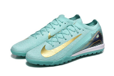 Men's Nike Air Zoom Mercurial Vapor 16 Elite TF Artificial Turf Low-Tops Football Shoes - Jade/Gold/Black