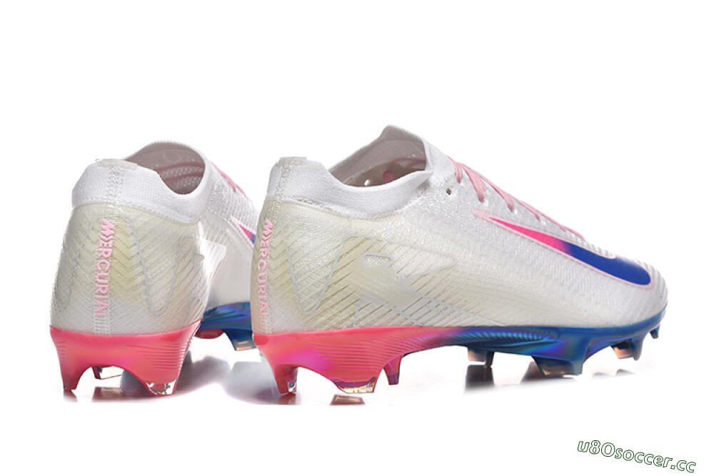 Men's Nike Air Zoom Mercurial Vapor 16 Elite FG Firm Ground Low-Tops Football Boots - White/Blue/Pink 9