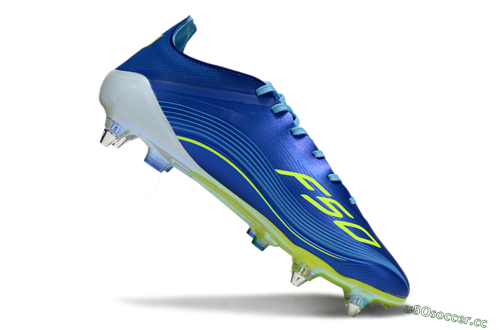 Men's Messi x Adidas F50 Elite SG Soft Ground Low-Tops Football Boots - Blue/Yellow/White 4