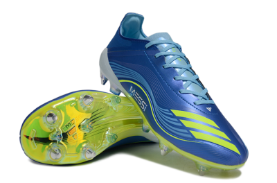 Men's Messi x Adidas F50 Elite SG Soft Ground Low-Tops Football Boots - Blue/Yellow/White
