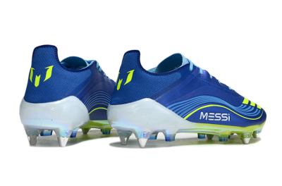 Men's Messi x Adidas F50 Elite SG Soft Ground Low-Tops Football Boots - Blue/Yellow/White