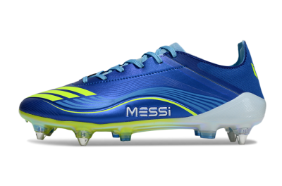 Men's Messi x Adidas F50 Elite SG Soft Ground Low-Tops Football Boots - Blue/Yellow/White