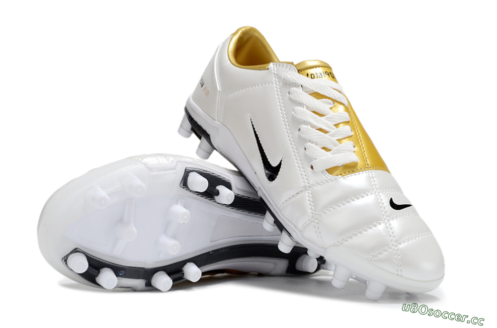Unisex Nike Air Zoom Total 90 III FG Firm Ground Low-Tops Football Boots - White/Black/Gold 3