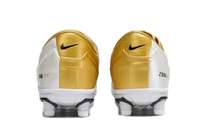 Unisex Nike Air Zoom Total 90 III FG Firm Ground Low-Tops Football Boots - White/Black/Gold