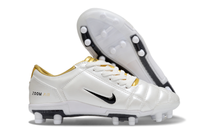 Unisex Nike Air Zoom Total 90 III FG Firm Ground Low-Tops Football Boots - White/Black/Gold