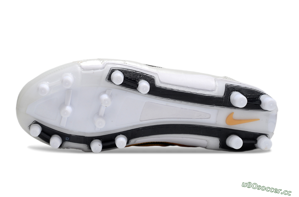Unisex Nike Air Zoom Total 90 III FG Firm Ground Low-Tops Football Boots - White/Black/Gold 6