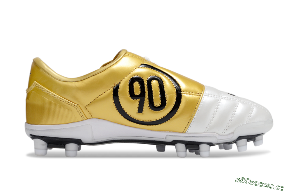 Unisex Nike Air Zoom Total 90 III FG Firm Ground Low-Tops Football Boots - White/Black/Gold 7