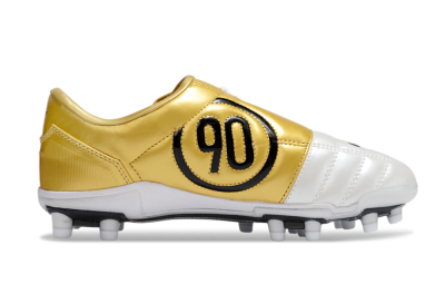Unisex Nike Air Zoom Total 90 III FG Firm Ground Low-Tops Football Boots - White/Black/Gold