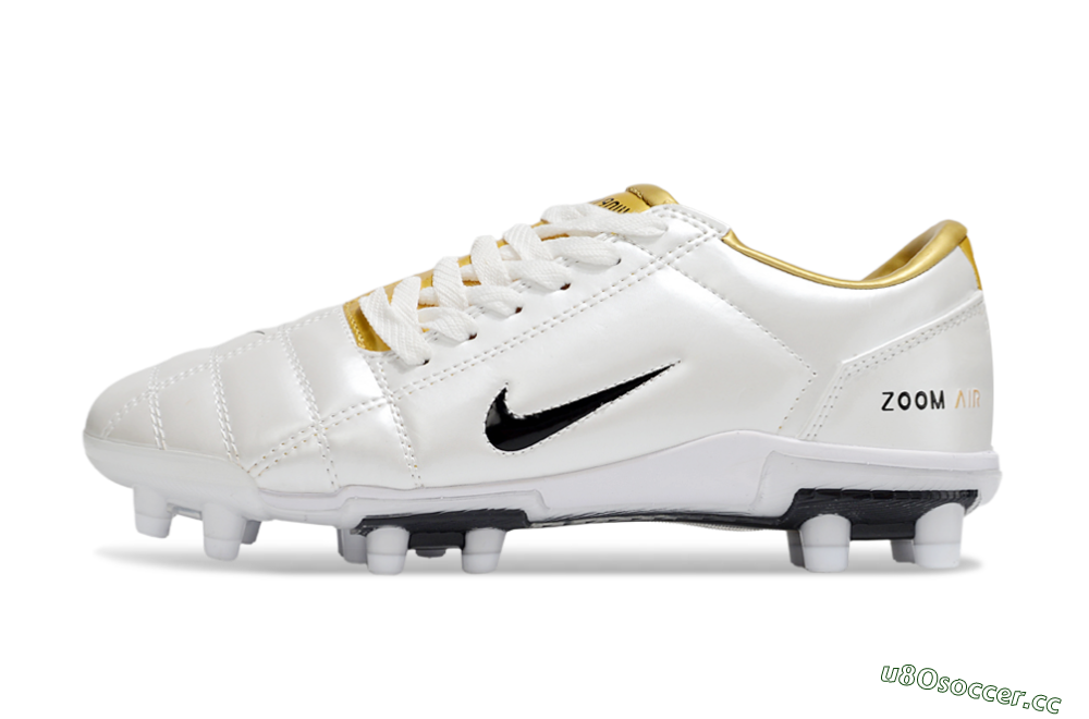 Unisex Nike Air Zoom Total 90 III FG Firm Ground Low-Tops Football Boots - White/Black/Gold 0