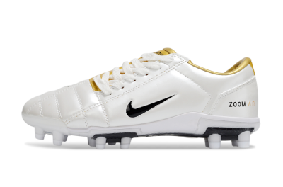 Unisex Nike Air Zoom Total 90 III FG Firm Ground Low-Tops Football Boots - White/Black/Gold