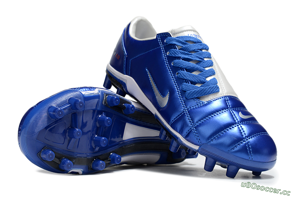 Unisex Nike Air Zoom Total 90 III FG Firm Ground Low-Tops Football Boots - Blue/Silver/White 3