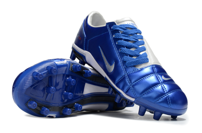 Unisex Nike Air Zoom Total 90 III FG Firm Ground Low-Tops Football Boots - Blue/Silver/White