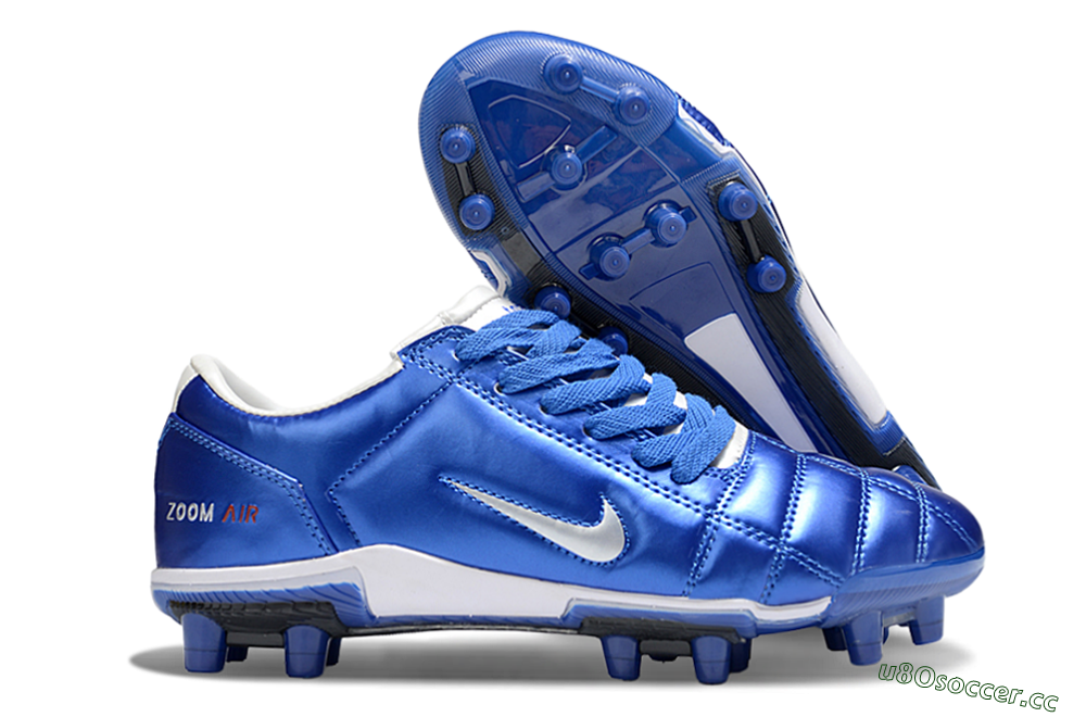 Unisex Nike Air Zoom Total 90 III FG Firm Ground Low-Tops Football Boots - Blue/Silver/White 2