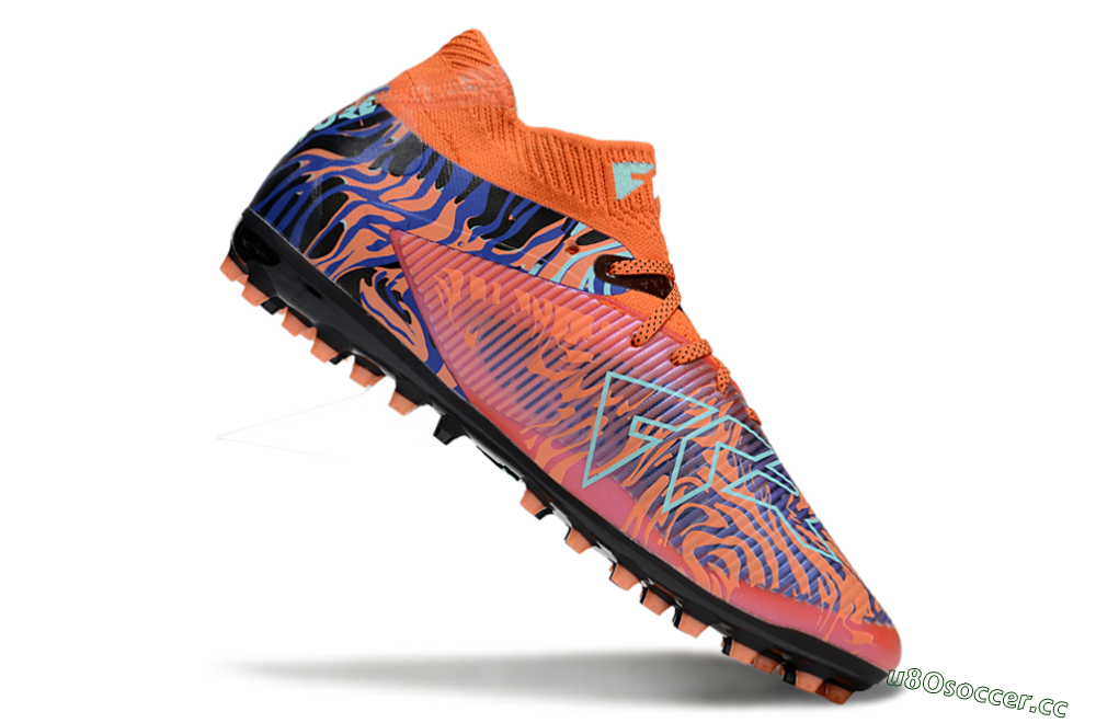 Men's Puma Future 8 Ultimate MG Multi Ground Low-Tops Football Boots - Orange/Pink/Blue 4