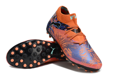 Men's Puma Future 8 Ultimate MG Multi Ground Low-Tops Football Boots - Orange/Pink/Blue